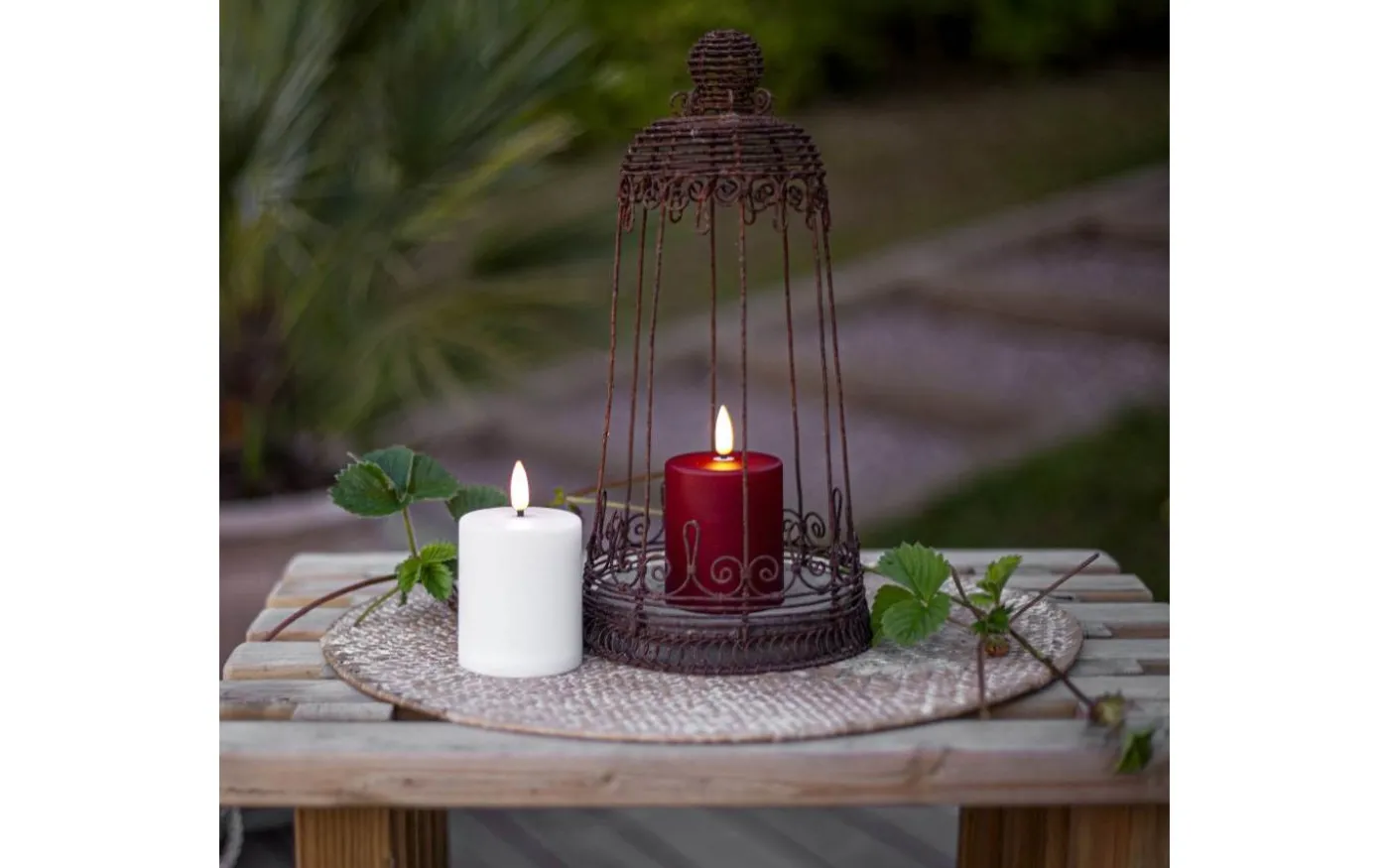 Flamme Paula Blockljus 10cm Utomhusbruk Timer/Sensor Vit 2000h