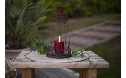 Flamme Batteriljus (Hela Serien)|Flamme Batteriljus (Hela Serien)<Star Trading Flamme Paula Blockljus 10cm Utomhusbruk Timer/Sensor Röd 2000h