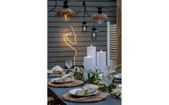 Star Trading Flamme Rak Blockljus 37,5cm Vit IP44* Flamme Batteriljus (Hela Serien)|Flamme Batteriljus (Hela Serien)