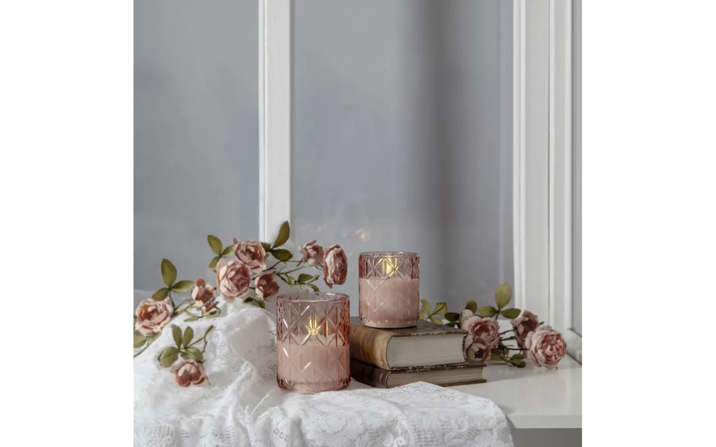 Flamme Batteriljus (Hela Serien)|Flamme Batteriljus (Hela Serien)<Star Trading Flamme Romb Batteridriven Ljuslykta 10cm Rosa