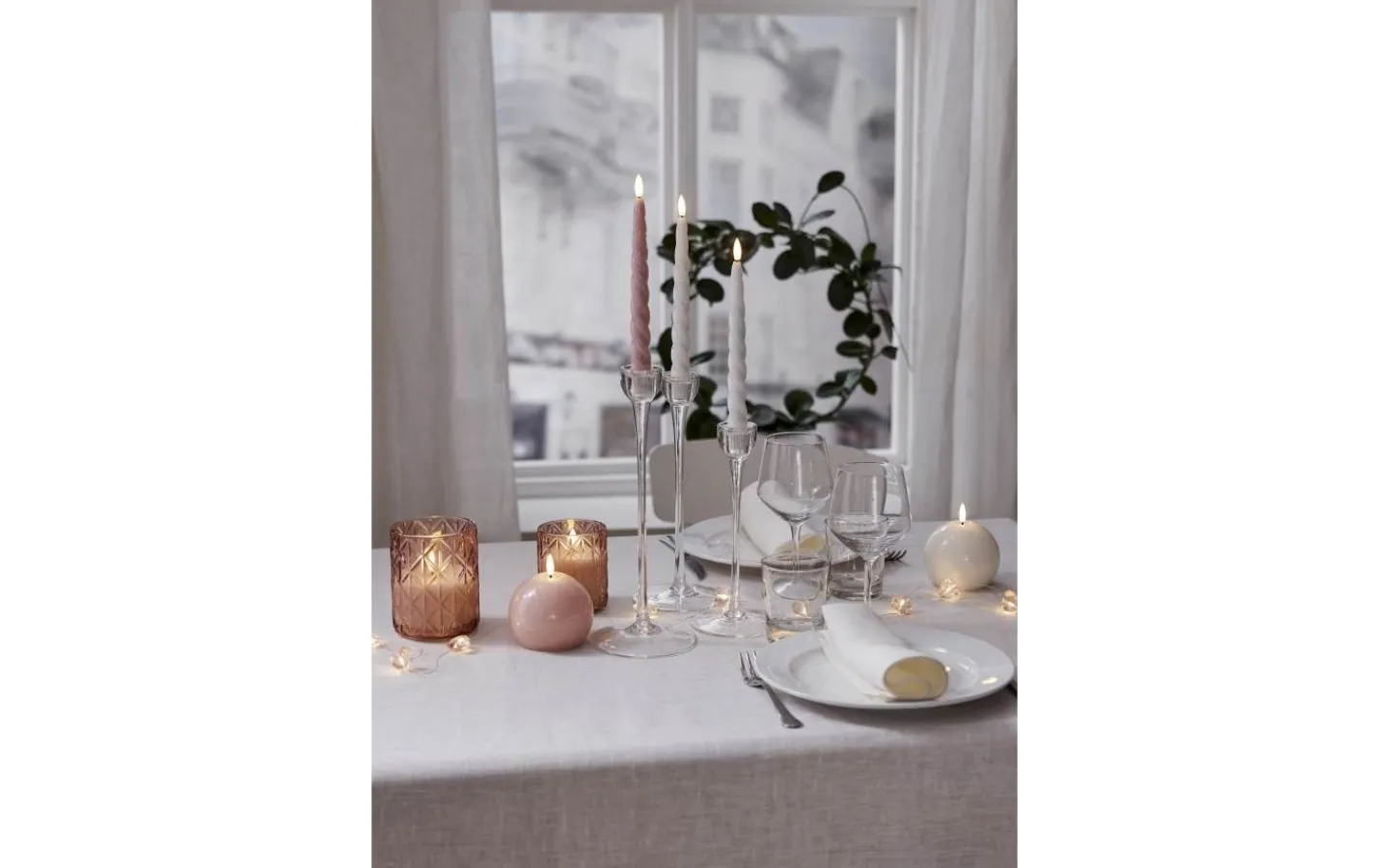 Flamme Batteriljus (Hela Serien)|Flamme Batteriljus (Hela Serien)<Star Trading Flamme Romb Batteridriven Ljuslykta 10cm Rosa