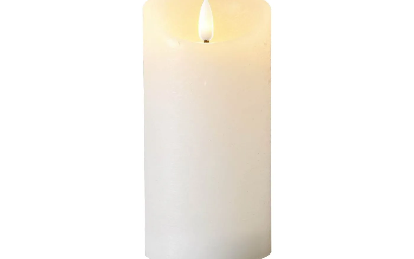 Flamme Rustic Batteridrivet Blockljus 15cm Vit