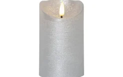 Flamme Rustic Batteridrivet Blockljus 12,5cm Silver