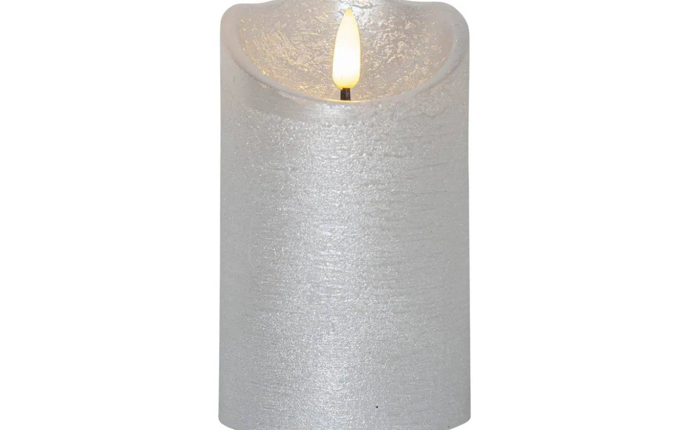 Flamme Rustic Batteridrivet Blockljus 12,5cm Silver
