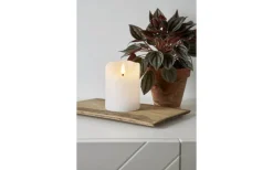 Flamme Rustic Batteridrivet Blockljus 10cm Vit