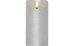 Flamme Rustic Batteridrivet Blockljus 15cm Silver