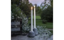 Flamme Batteriljus (Hela Serien)|Flamme Batteriljus (Hela Serien)<Star Trading Flamme Slim Outdoor Batteridrivna Antikljus 28cm 2-Pack Vit