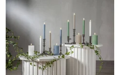 Flamme Stripe Batteridrivna Antikljus 25cm 2-Pack Vit