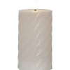 Flamme Swirl Batteridrivet Blockljus 15cm Beige