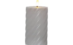 Flamme Swirl Batteridrivet Blockljus 15cm Grå