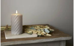 Flamme Swirl Batteridrivet Blockljus 15cm Grå