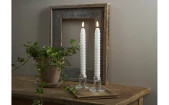 Flamme Swirl Batteridrivna Antikljus 25cm 2-Pack Vit