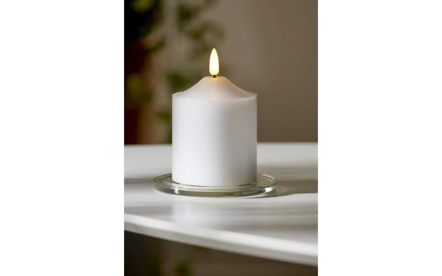 Flamme Batteriljus (Hela Serien)|Flamme Batteriljus (Hela Serien)<Star Trading Flamme Topp Batteridrivet Blockljus 12cm Vit