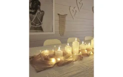 Flamme Batteriljus (Hela Serien)|Flamme Batteriljus (Hela Serien)<Star Trading Flamme Topp Batteridrivet Blockljus 12cm Vit