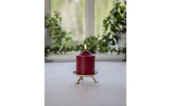 Flamme Topp Batteridrivet Blockljus 12cm Mörkröd