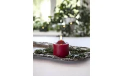 Flamme Batteriljus (Hela Serien)|Flamme Batteriljus (Hela Serien)<Star Trading Flamme Topp Batteridrivet Blockljus 9,5cm Mörkröd