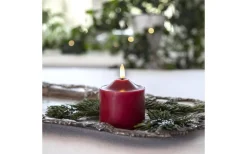 Flamme Batteriljus (Hela Serien)|Flamme Batteriljus (Hela Serien)<Star Trading Flamme Topp Batteridrivet Blockljus 9,5cm Mörkröd