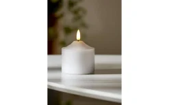 Star Trading Flamme Topp Batteridrivet Blockljus 9,5cm Vit* Flamme Batteriljus (Hela Serien)|Flamme Batteriljus (Hela Serien)