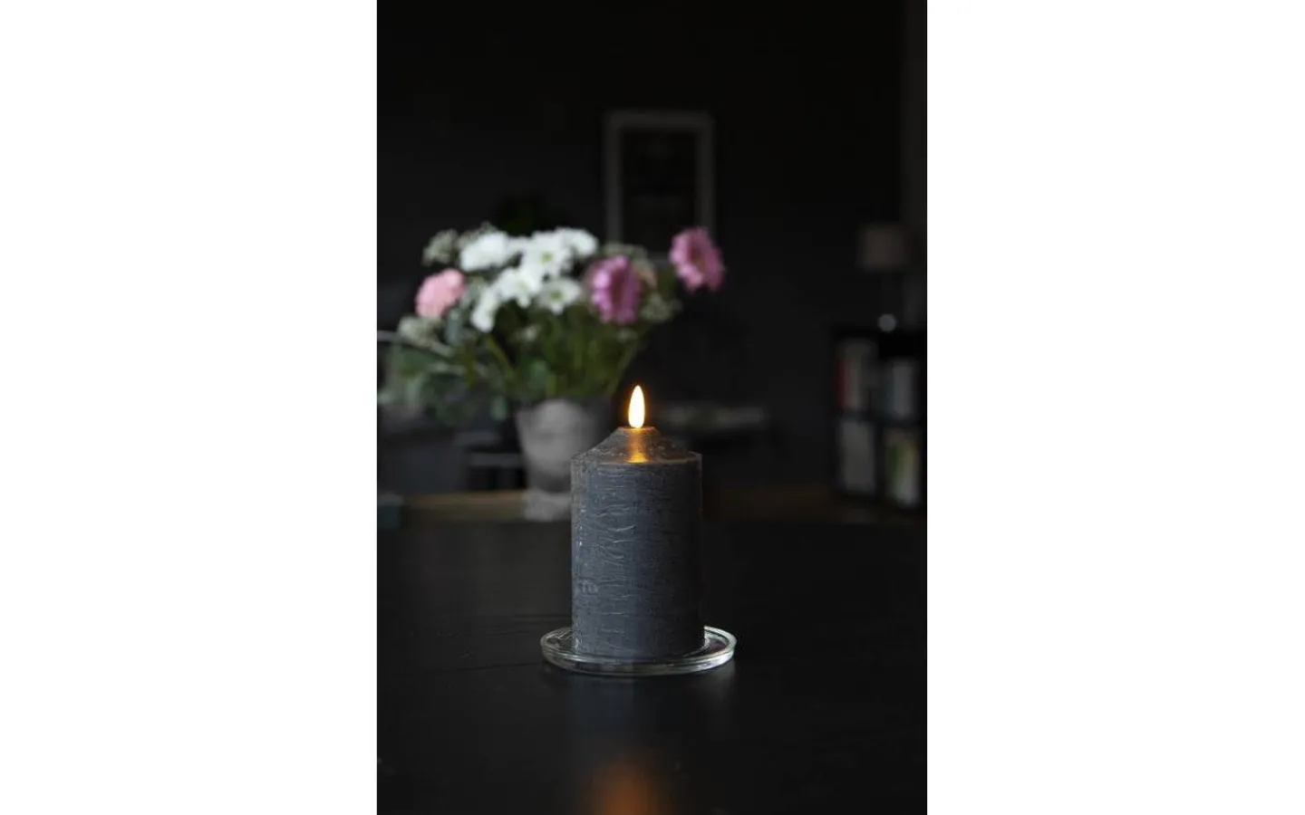 Flamme Batteriljus (Hela Serien)|Flamme Batteriljus (Hela Serien)<Star Trading Flamme Topp Batteridrivet Blockljus 15cm Svart