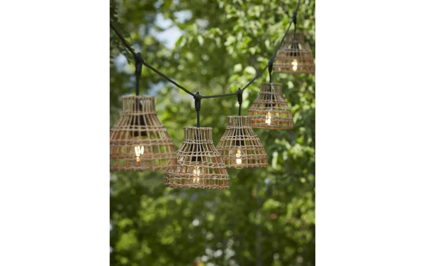 Partyslingor Utomhus 230V|Partyslingor Utomhus 230V<PR Home Flex Out Ljusslinga 6,5m med 5st Sara skärmar 18cm Natur IP44