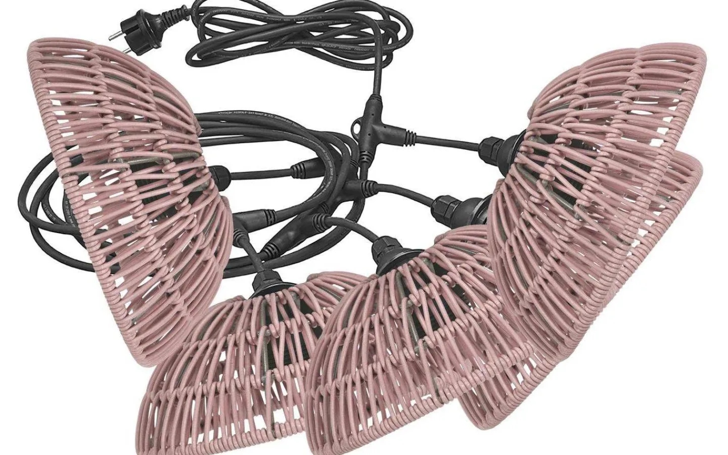 PR Home Flex Out Ljusslinga 6,5m med 5st Hue skärmar 20cm Rosa IP44* Partyslingor Utomhus 230V|Partyslingor Utomhus 230V