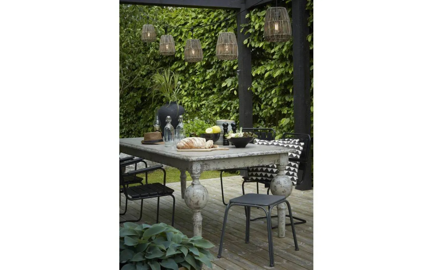 PR Home Flex Out Ljusslinga 6,5m med 5st Saigon skärmar 18cm Beige IP44* Partyslingor Utomhus 230V|Partyslingor Utomhus 230V