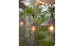 PR Home Flex Out Ljusslinga 6,5m med 5st Lisen skärmar 27cm Svart/Brun IP44* Partyslingor Utomhus 230V|Partyslingor Utomhus 230V