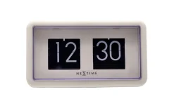 Väggklockor|Bordsklockor<NeXtime Flip Clock 24HR Bords-/Väggklocka 18 cm Vit