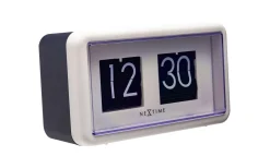 Väggklockor|Bordsklockor<NeXtime Flip Clock 24HR Bords-/Väggklocka 18 cm Vit