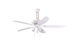 Texa Design Fläktstång Till Orion Takfläkt Vit 30cm* Takfläktar|Sovrum