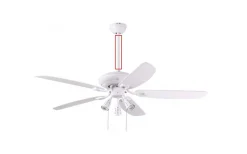 Takfläktar|Sovrum<Texa Design Fläktstång Till Orion Takfläkt Vit 60cm