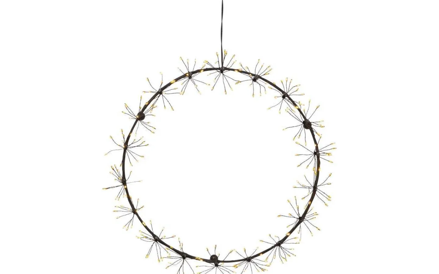 Kransar|Julpynt Inomhus<Star Trading Flower Krans 35cm LED Svart Inomhus