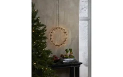 Kransar|Julpynt Inomhus<Star Trading Flower Krans 35cm LED Svart Inomhus