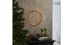 Kransar|Julpynt Inomhus<Star Trading Flower Krans 35cm LED Svart Inomhus