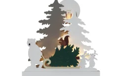 Batteri Julpynt Inomhus<Star Trading Forest Friends Batteridriven Gran på Släde 38cm