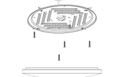 Frania Plafond 55cm LED 3000K 50W Kristalleffekt Vit