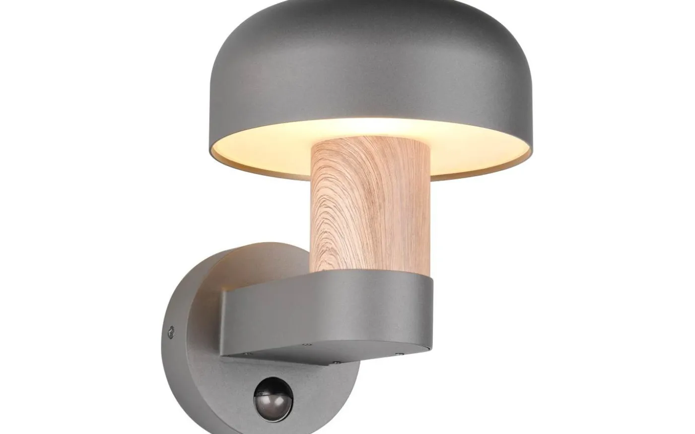Fraser Vägglampa E27 antracit/trä rörelsesensor IP54