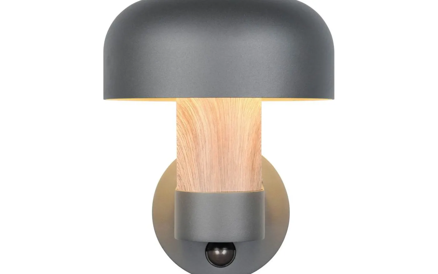 Fraser Vägglampa E27 antracit/trä rörelsesensor IP54