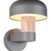 Fraser Vägglampa E27 antracit/trä IP54