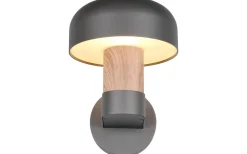 Fraser Vägglampa E27 antracit/trä IP54
