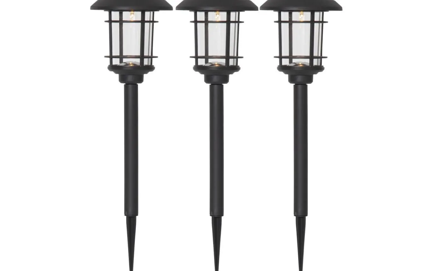 Fride Solcellslampa 3-Pack 34cm Svart