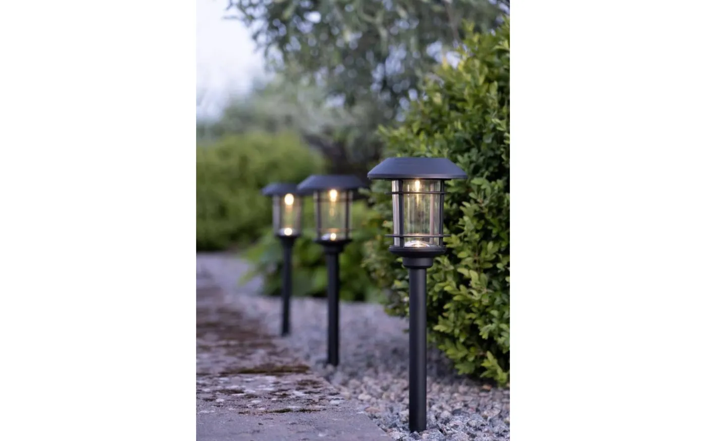 Fride Solcellslampa 3-Pack 34cm Svart