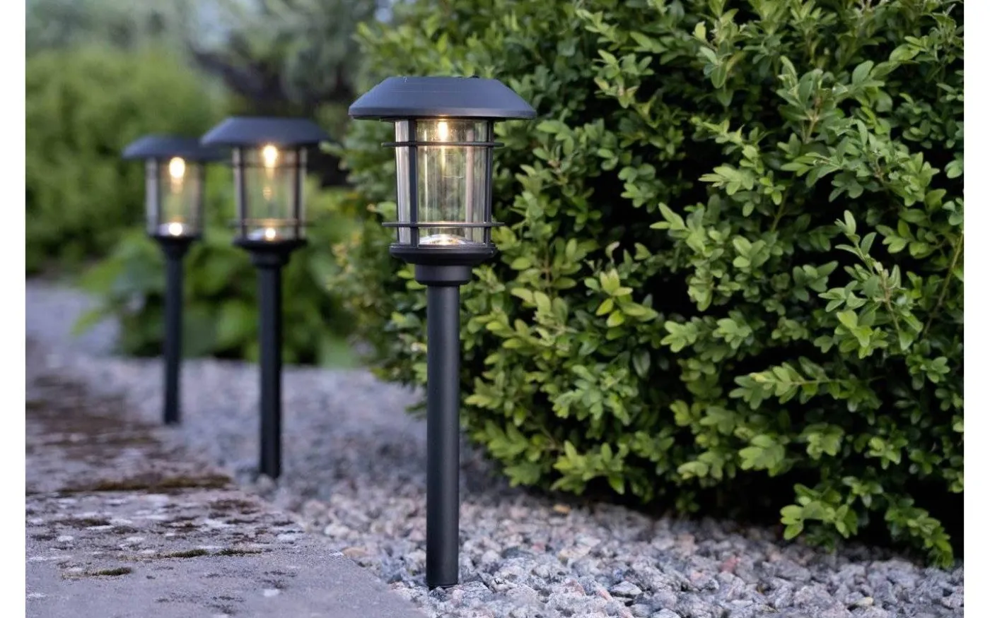 Fride Solcellslampa 3-Pack 34cm Svart