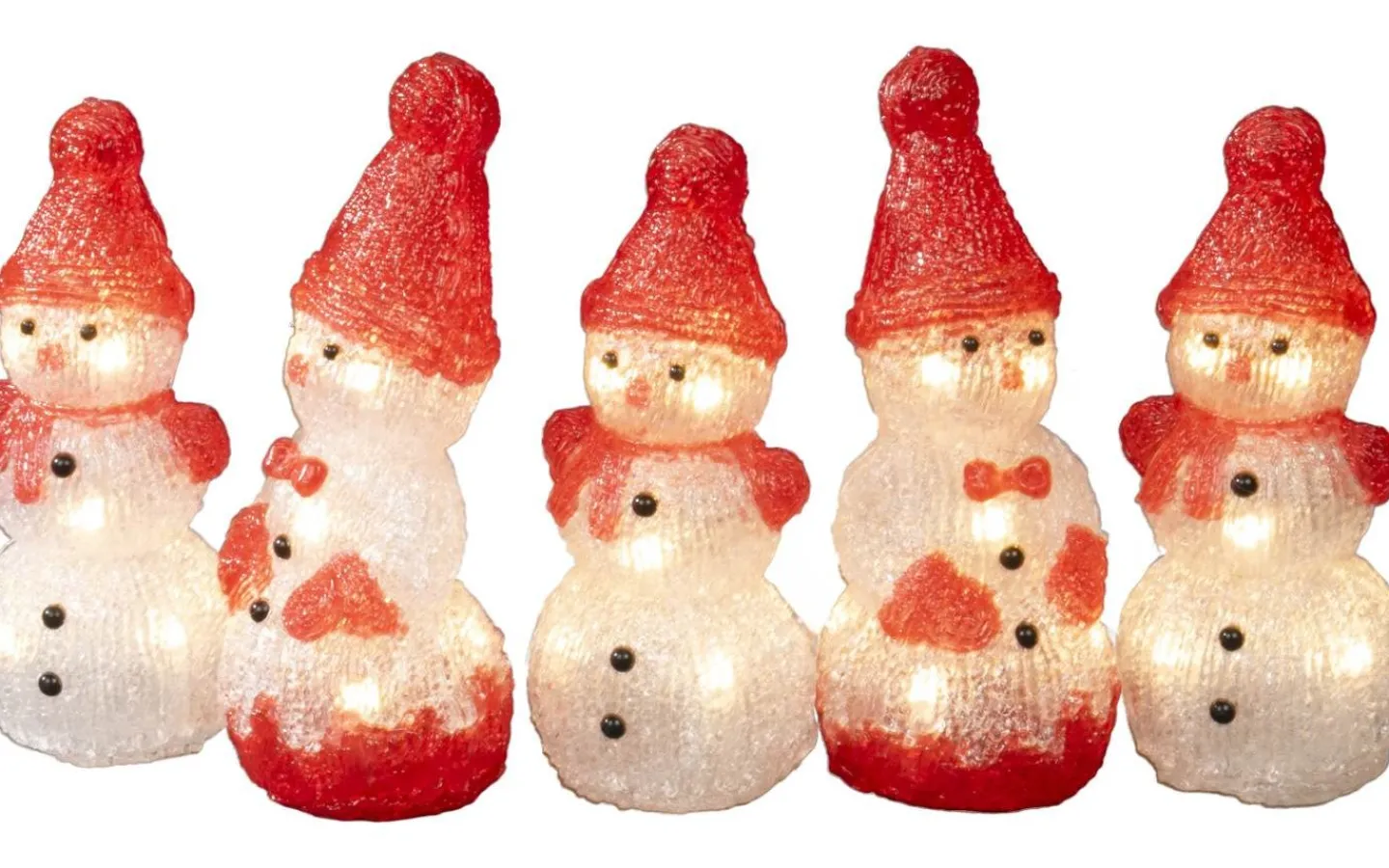 Konstsmide Frostdröm Fem små Snögubbar Varmvit LED IP44* Julpynt Utomhus