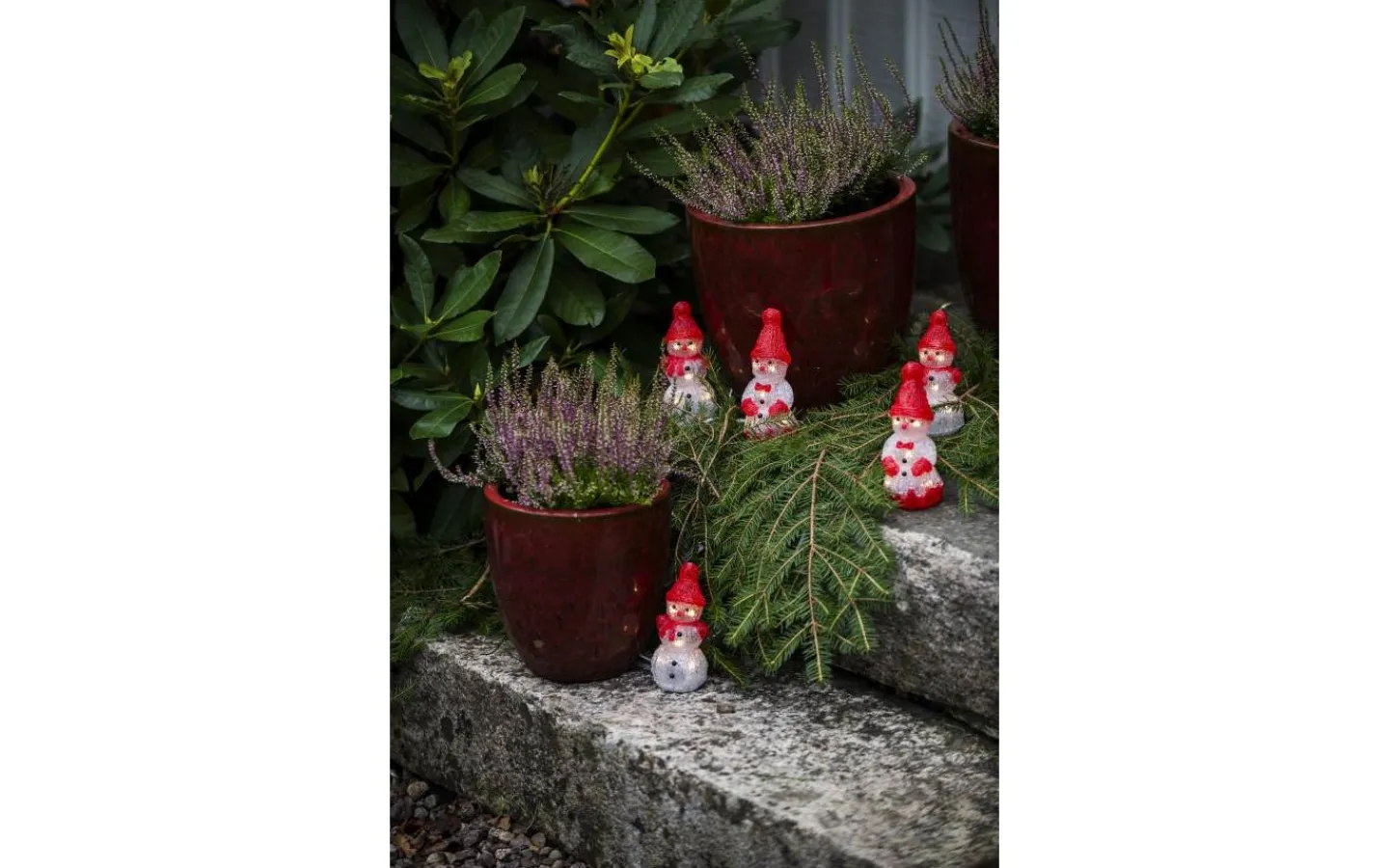 Konstsmide Frostdröm Fem små Snögubbar Varmvit LED IP44* Julpynt Utomhus
