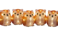 Julpynt Utomhus<Konstsmide Frostdröm Fem ugglor 10cm Varmvit LED IP44