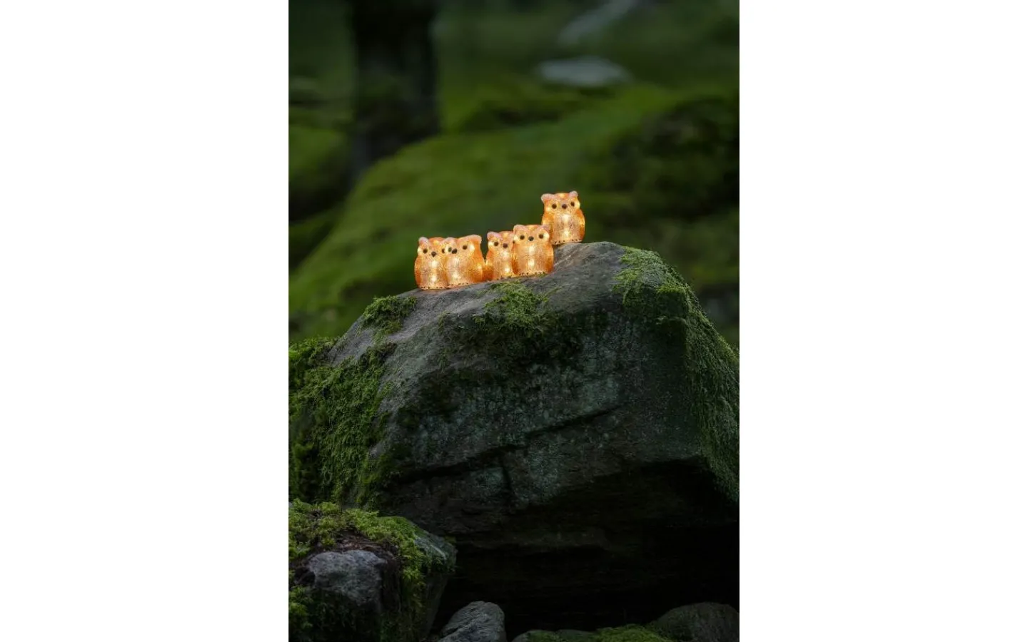 Julpynt Utomhus<Konstsmide Frostdröm Fem ugglor 10cm Varmvit LED IP44