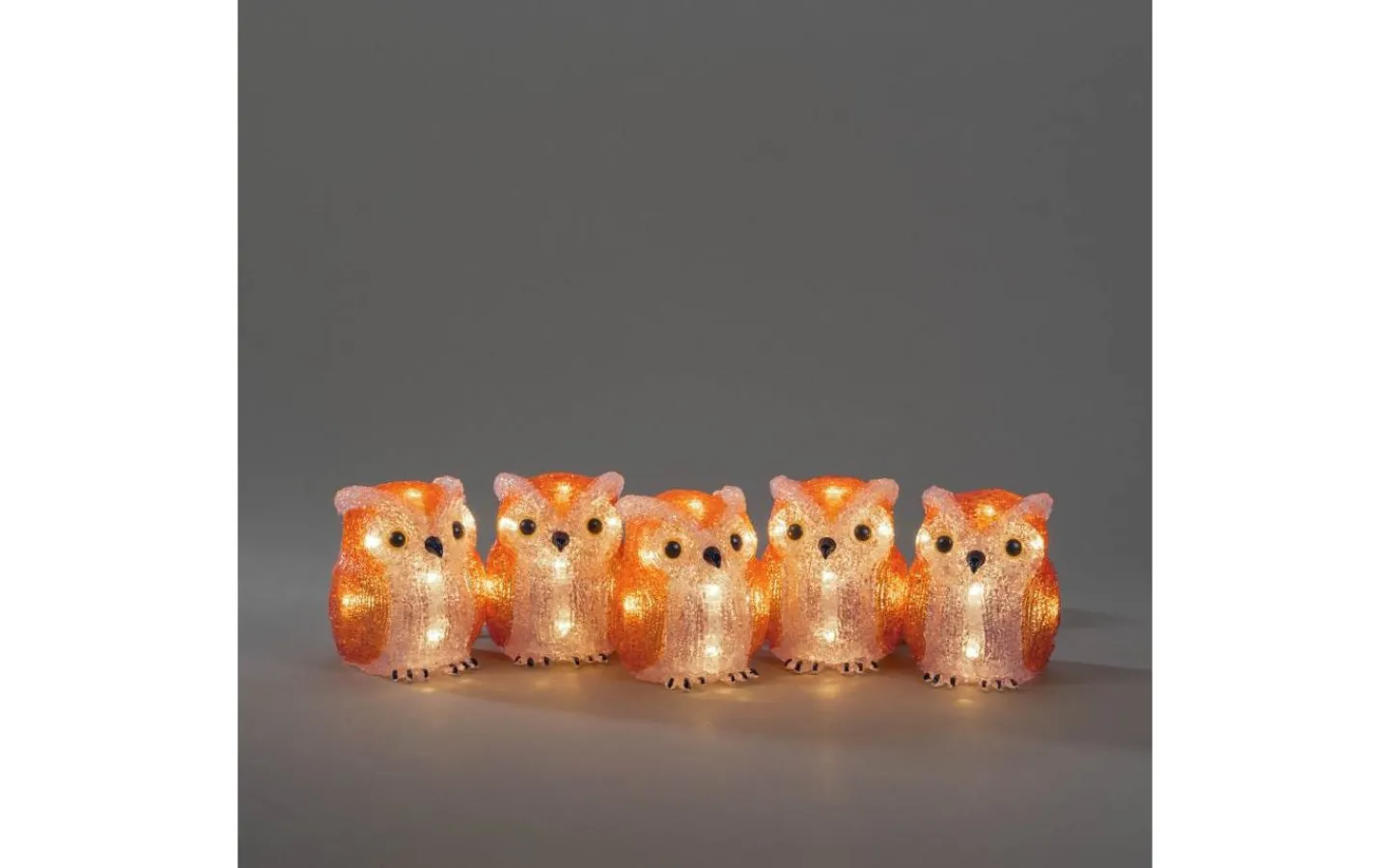 Julpynt Utomhus<Konstsmide Frostdröm Fem ugglor 10cm Varmvit LED IP44