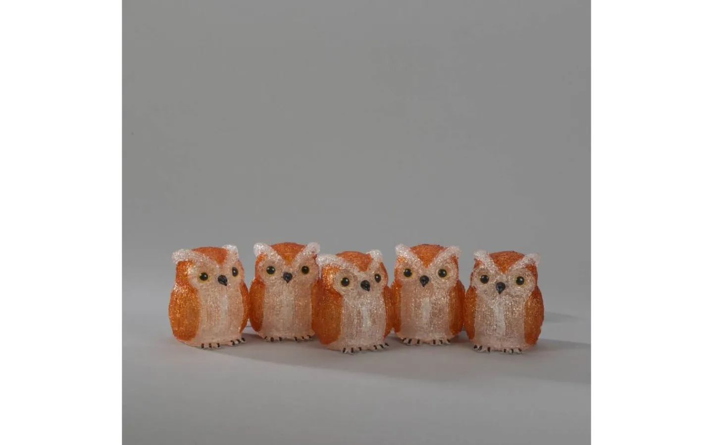 Julpynt Utomhus<Konstsmide Frostdröm Fem ugglor 10cm Varmvit LED IP44