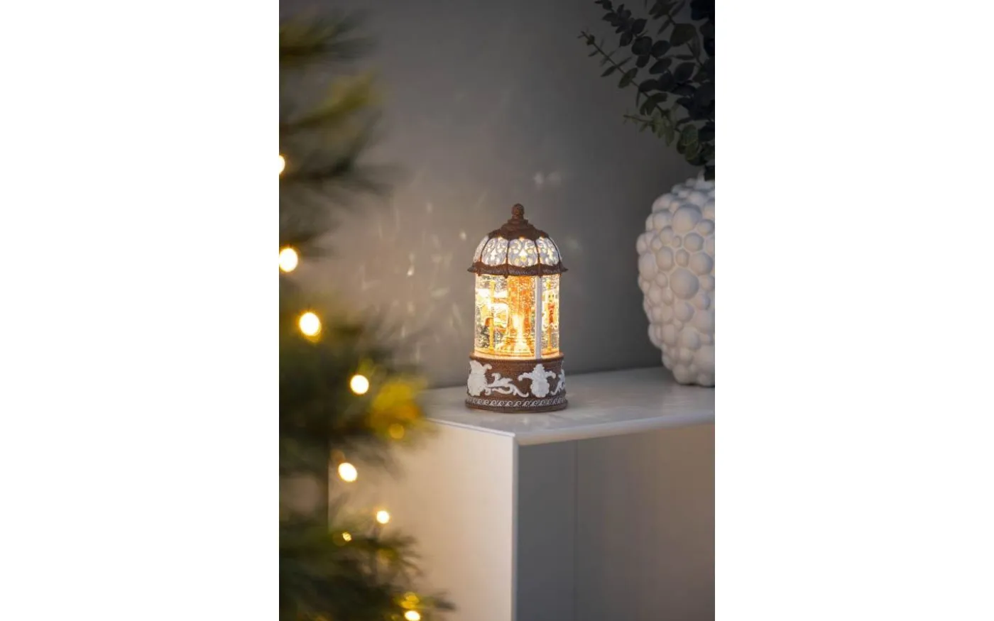 Frostnatt Batteridriven Vattenfylld lykta Karusell